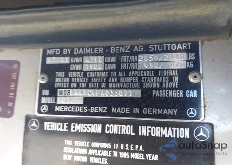 1985 Mercedes-Benz 380 Sl z USA, uszkodzony, nr VIN WDBBA45C8FA035077